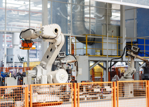Industriële robot in een werklijn